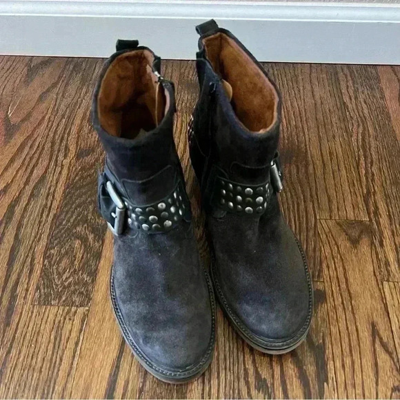 JOSEF SEIBEL Toni Studded Harness Ankle Boots Size 37/ 6.5-7 Brown Suede, - Picture 16 of 16